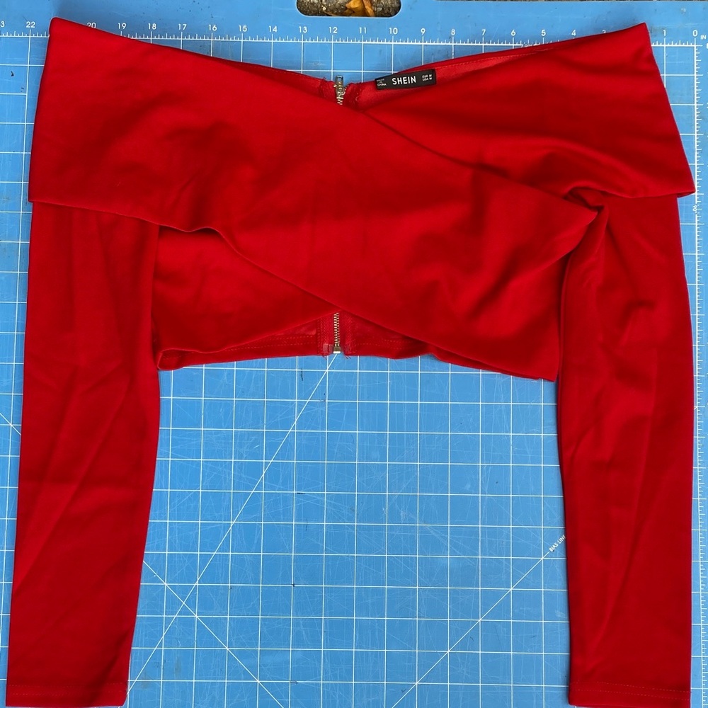 SHEIN Vibrant Red Off-Shoulder Top